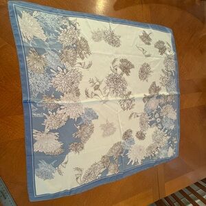 Elegant Blue and White Floral scarf